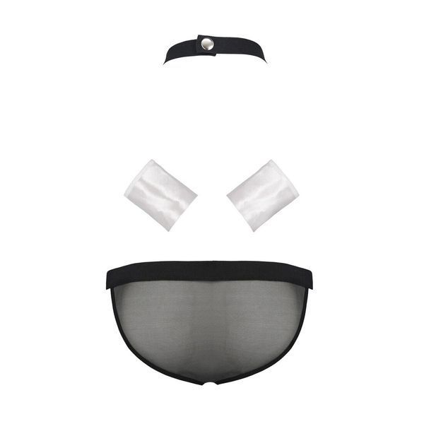 Комплект еротичної чоловічої білизни Passion 036 ALFRED XXL/XXXL Black, труси, комірець, манжети SO7581 фото