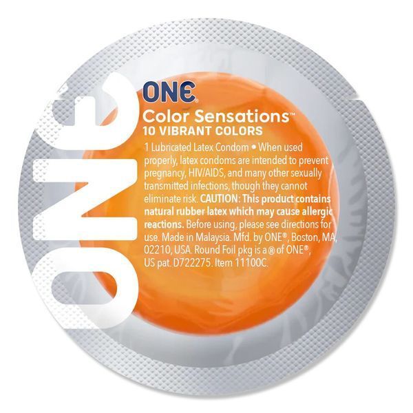 Набор презервативов ONE Color Sensations, 100 шт, цветные, 10 цветов, со смазкой, упаковка-тубус SX0740 фото