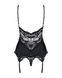 Сатиновый кружевной корсет Obsessive 810-COR-1 babydoll & thong S/M, черный, корсет, танга SO7156 фото 6