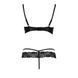 Комплект белья Passion Exclusive NORTH SET S/M, black, лиф и трусики с элементами под латекс PS24008 фото 6