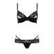 Комплект белья Passion Exclusive NORTH SET S/M, black, лиф и трусики с элементами под латекс PS24008 фото 5